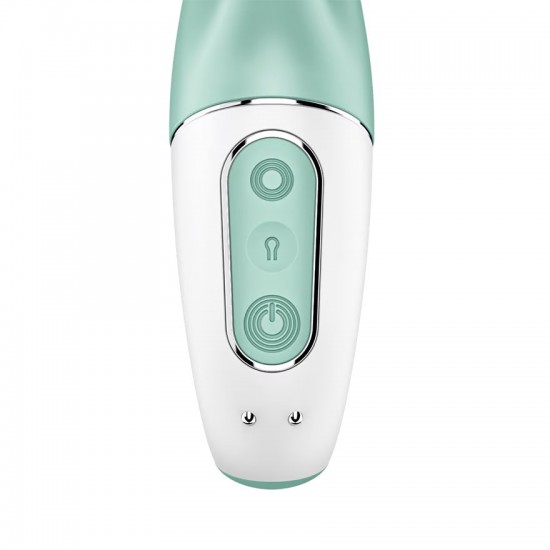Satisfyer air pump bunny 5 app controlled vibrator green detail