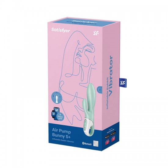 Satisfyer air pump bunny 5 app controlled vibrator green package