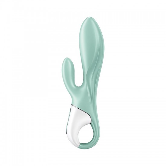Satisfyer air pump bunny 5 app controlled vibrator green side view