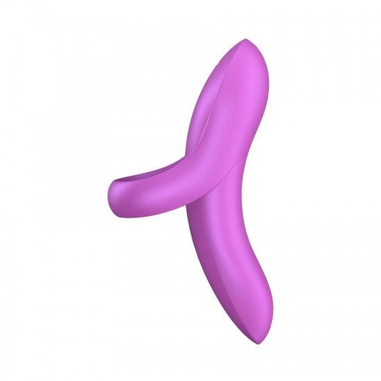 Satisfyer bold lover dark pink finger vibrator side view