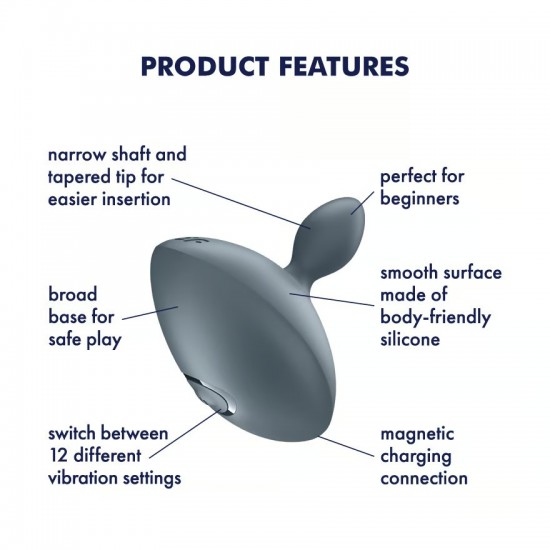 Satisfyer booty absolute beginners 4 grey analplugs features