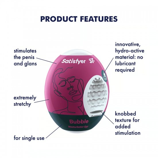 Satisfyer bubbles masturbator egg product features