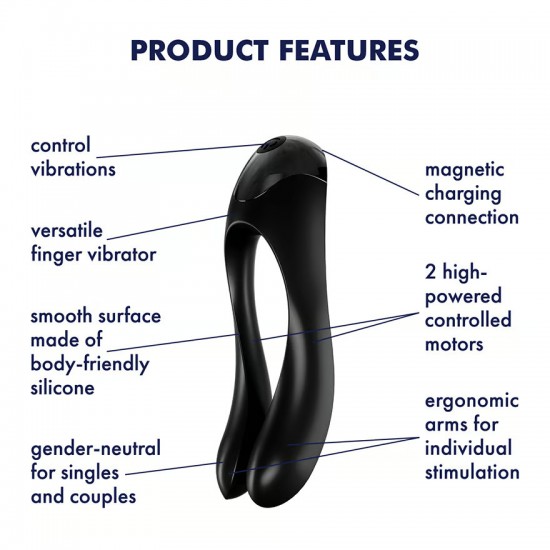 Satisfyer candy cane black finger vibrator features