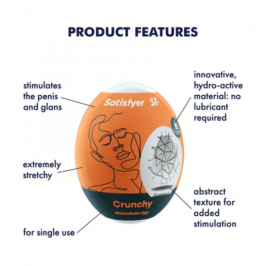 Satisfyer crunchy masturbator egg product features