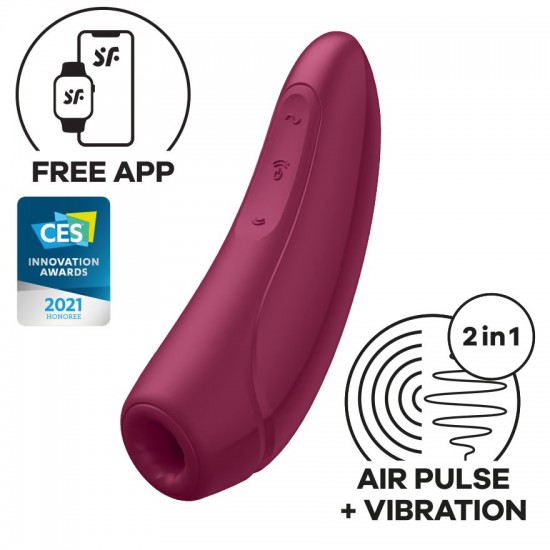 Satisfyer curvy 1 plus air pulse stimulator vibration red first view
