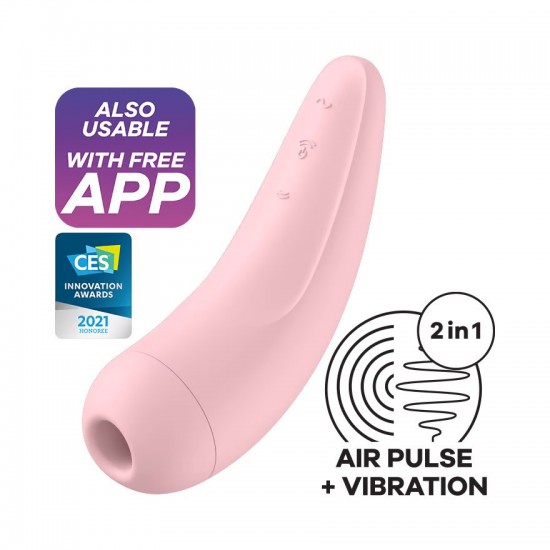 Satisfyer curvy 2 plus pink air pulse stimulator vibration app