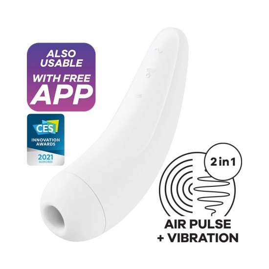 Satisfyer curvy 2 plus white air pulse stimulator vibration app