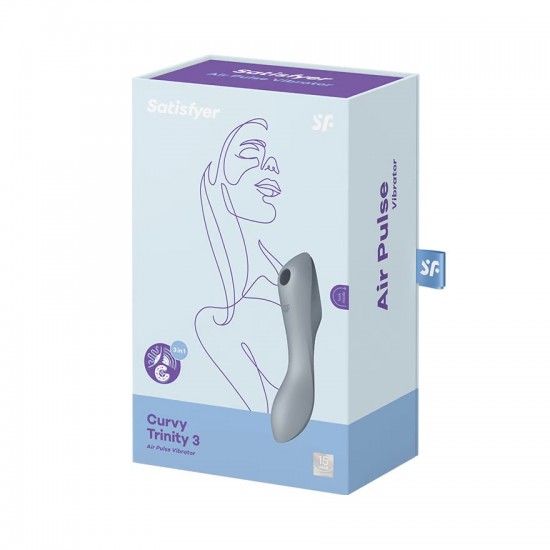 Satisfyer curvy trinity 3 gray air pulse package