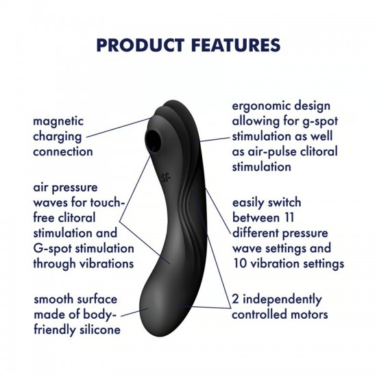Satisfyer curvy trinity 4 black air pulse vibrator features