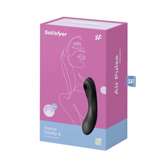 Satisfyer curvy trinity 4 black air pulse vibrator package