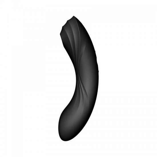 Satisfyer curvy trinity 4 black air pulse vibrator sidet view