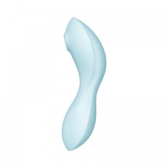 Satisfyer curvy trinity 5 plus blue air pulse side view