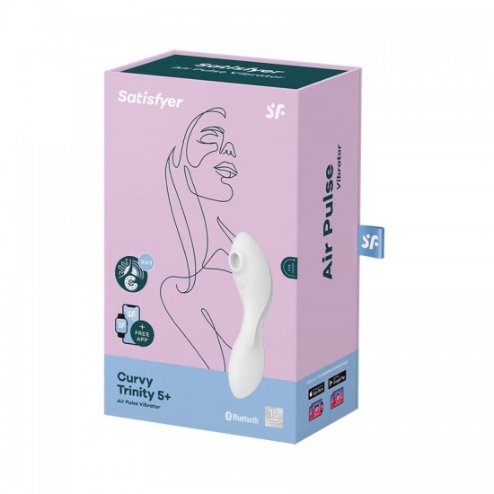 Satisfyer curvy trinity 5 plus white air pulse vibrator package