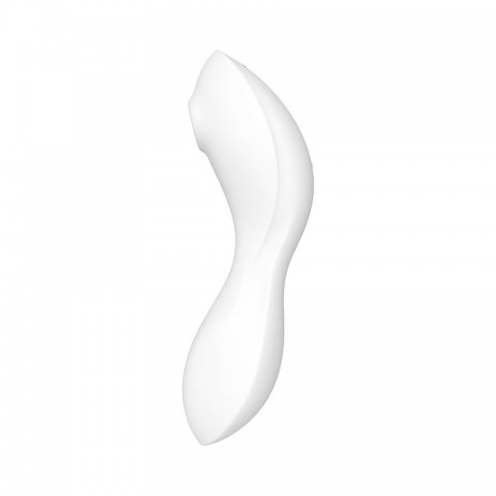 Satisfyer curvy trinity 5 plus white air pulse vibrator side view
