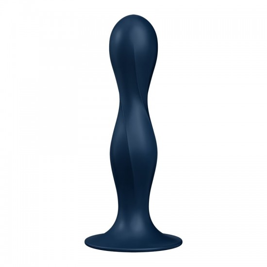 Satisfyer double ball r dildo blue side view