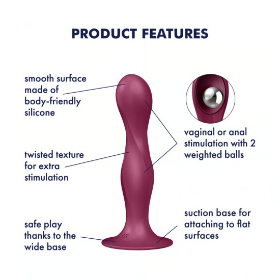 Satisfyer double ball r dildo red product features