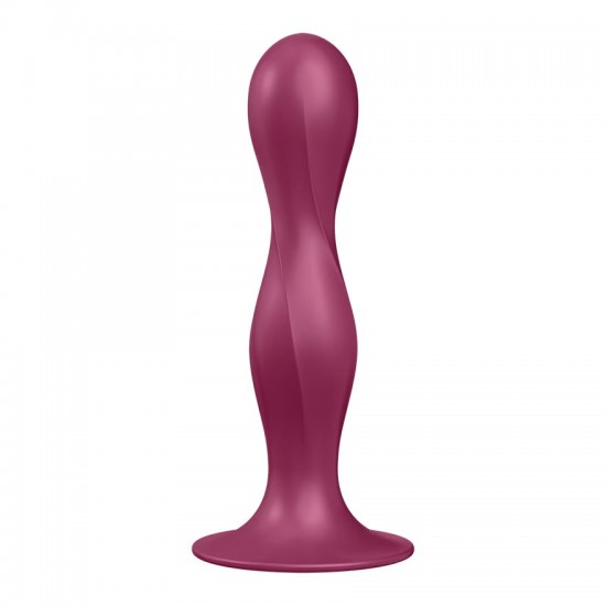 Satisfyer double ball r dildo red side view