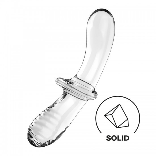 Satisfyer double crystal glass dildo transparent first view