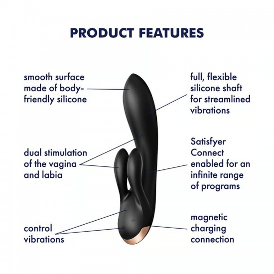 Satisfyer double flex black vibrator features