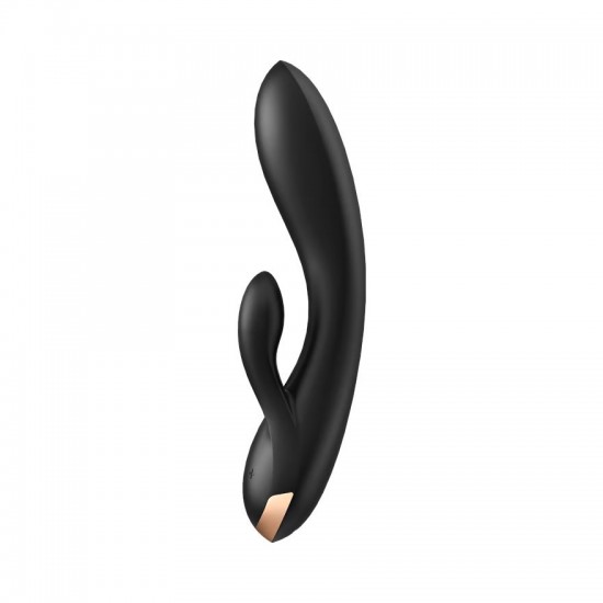 Satisfyer double flex black vibrator side view