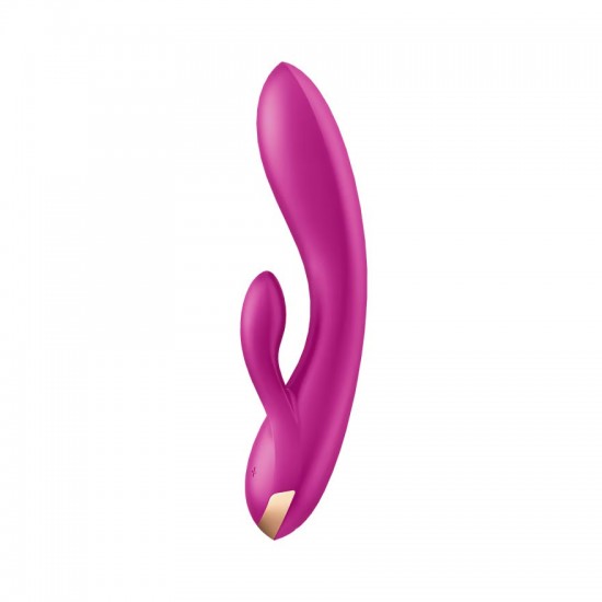 Satisfyer double flex pink vibrator side view