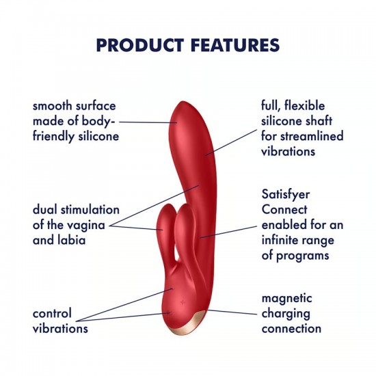 Satisfyer double flex red vibrator features