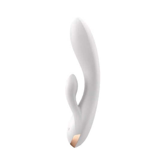 Satisfyer double flex white vibrator side view