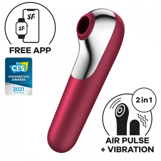 Satisfyer dual love air pulse vibrator red first vieww7nzncbum77uf