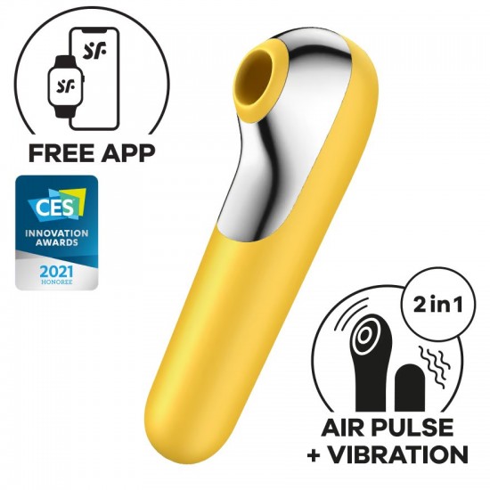 Satisfyer dual love air pulse vibrator yellow first viewjyexcguz8lq1c