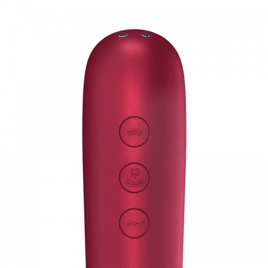 Satisfyer dual love red airpulse vibrator detail