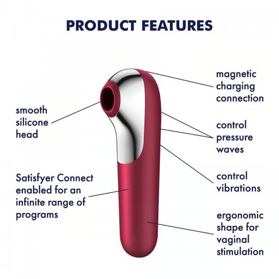 Satisfyer dual love red airpulse vibrator features
