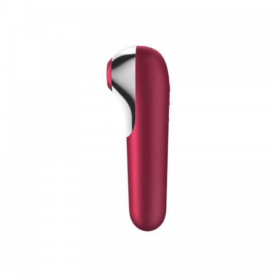 Satisfyer dual love red airpulse vibrator side view
