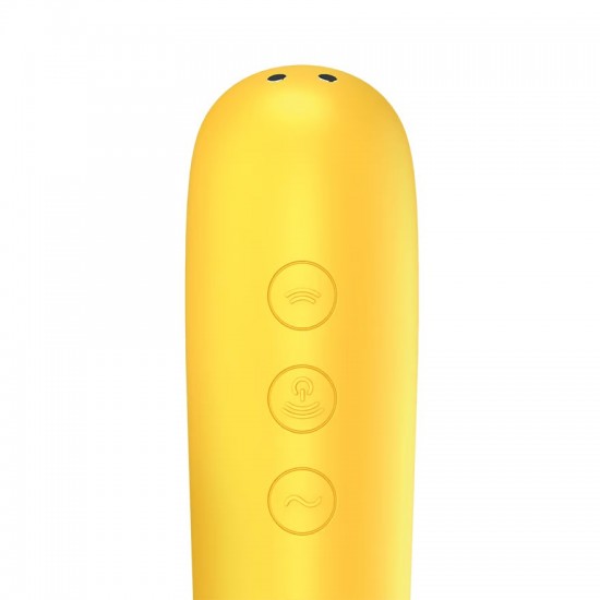 Satisfyer dual love yellow airpulse vibrator detail
