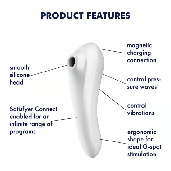 Satisfyer dual pleasure white airpulse vibrator features