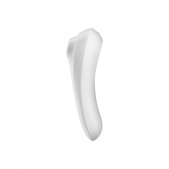 Satisfyer dual pleasure white airpulse vibrator side view