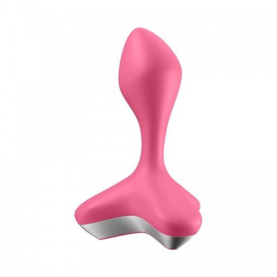 Satisfyer game changer pink anal plug side view