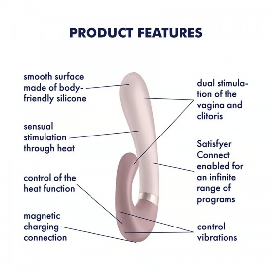 Satisfyer heat wave brown creme vibrator features