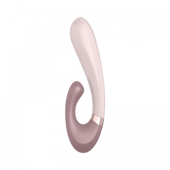 Satisfyer heat wave brown creme vibrator side view