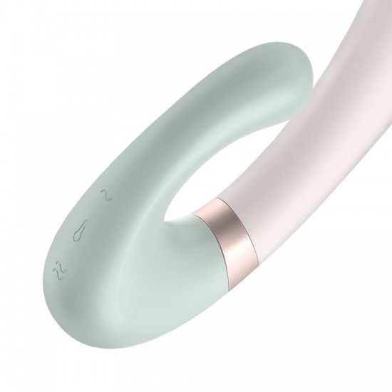 Satisfyer heat wave green silver vibrator detail