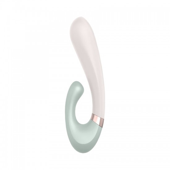Satisfyer heat wave green silver vibrator side view