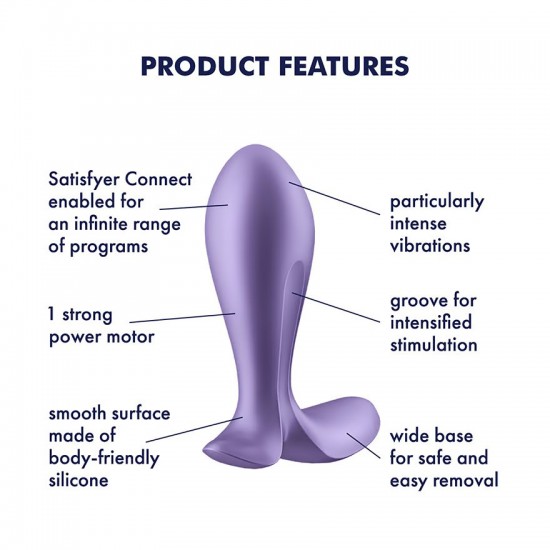 Satisfyer intensity plug anal plug purple product features
