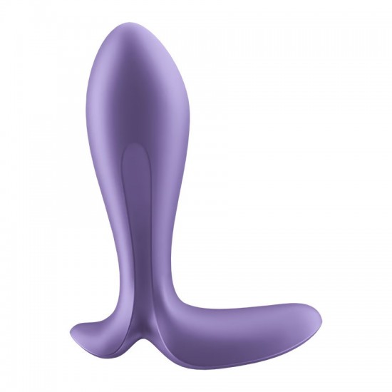 Satisfyer intensity plug anal plug purple side view