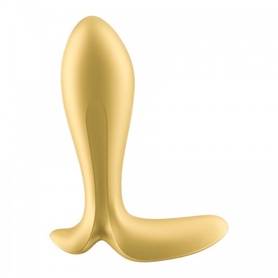 Satisfyer intensity plug anal plug yellow side view