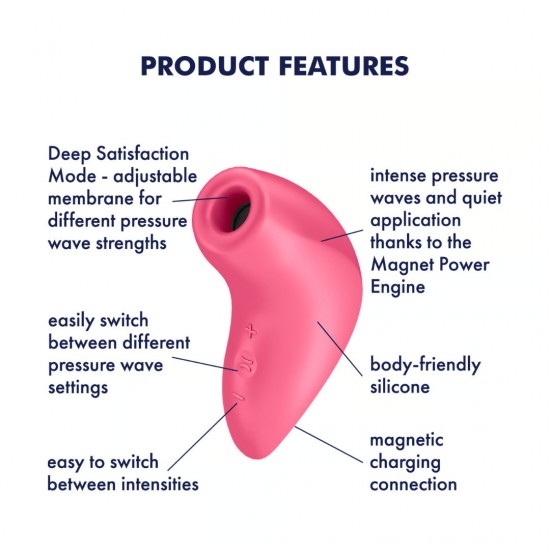 Satisfyer magnetic deep pulse air pulse pink product features