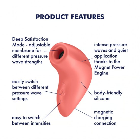 Satisfyer magnetic deep pulse air pulse terracotta product features