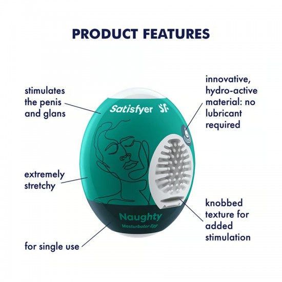 Satisfyer naughty masturbator egg product features