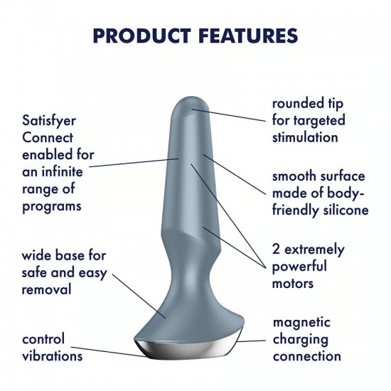Satisfyer plug i licious 2 silver analplug features