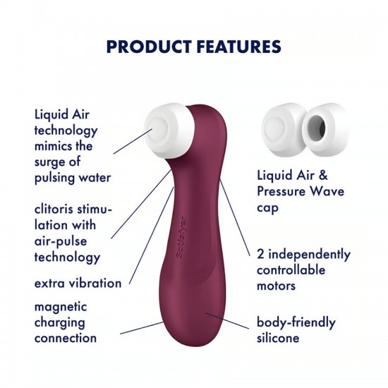 Satisfyer pro 2 gen 3 airpulse vibrator winered product features