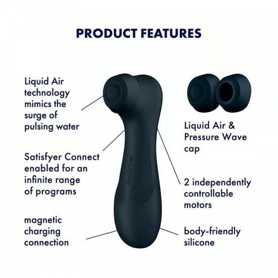 Satisfyer pro 2 gen 3 connect app airpulse vibrator dark grey product features