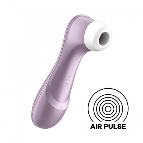 Satisfyer pro 2 violet airpulse front view with icon